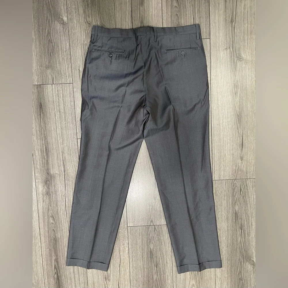 GUCCI Suit Wool Silk Grey 2‎ Piece Single Breasted Jacket Pants Set 54 Reg Italy